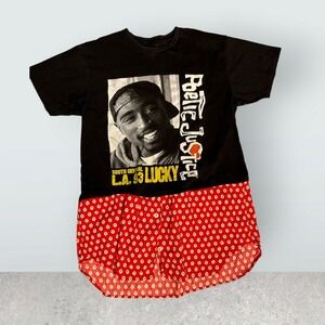 Upcycled Poetic Justice Tupac‎ T-Shirt Top – Red Polka Dot Skirt – Size  M/M